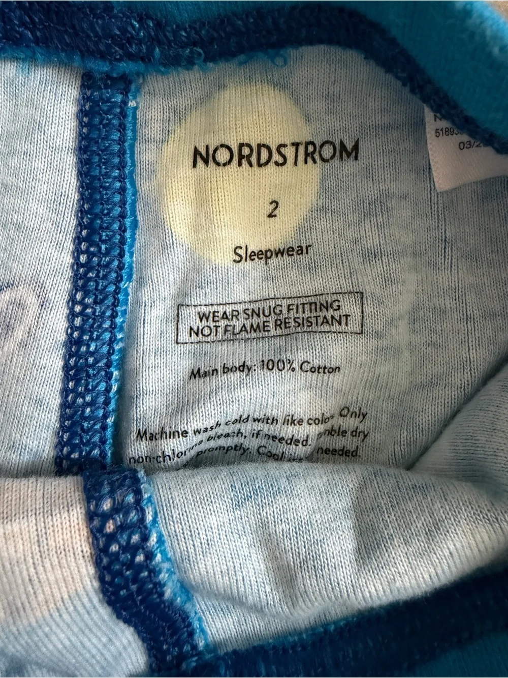 Nordstrom blue Kids Sports Print Pajama Set Size 2